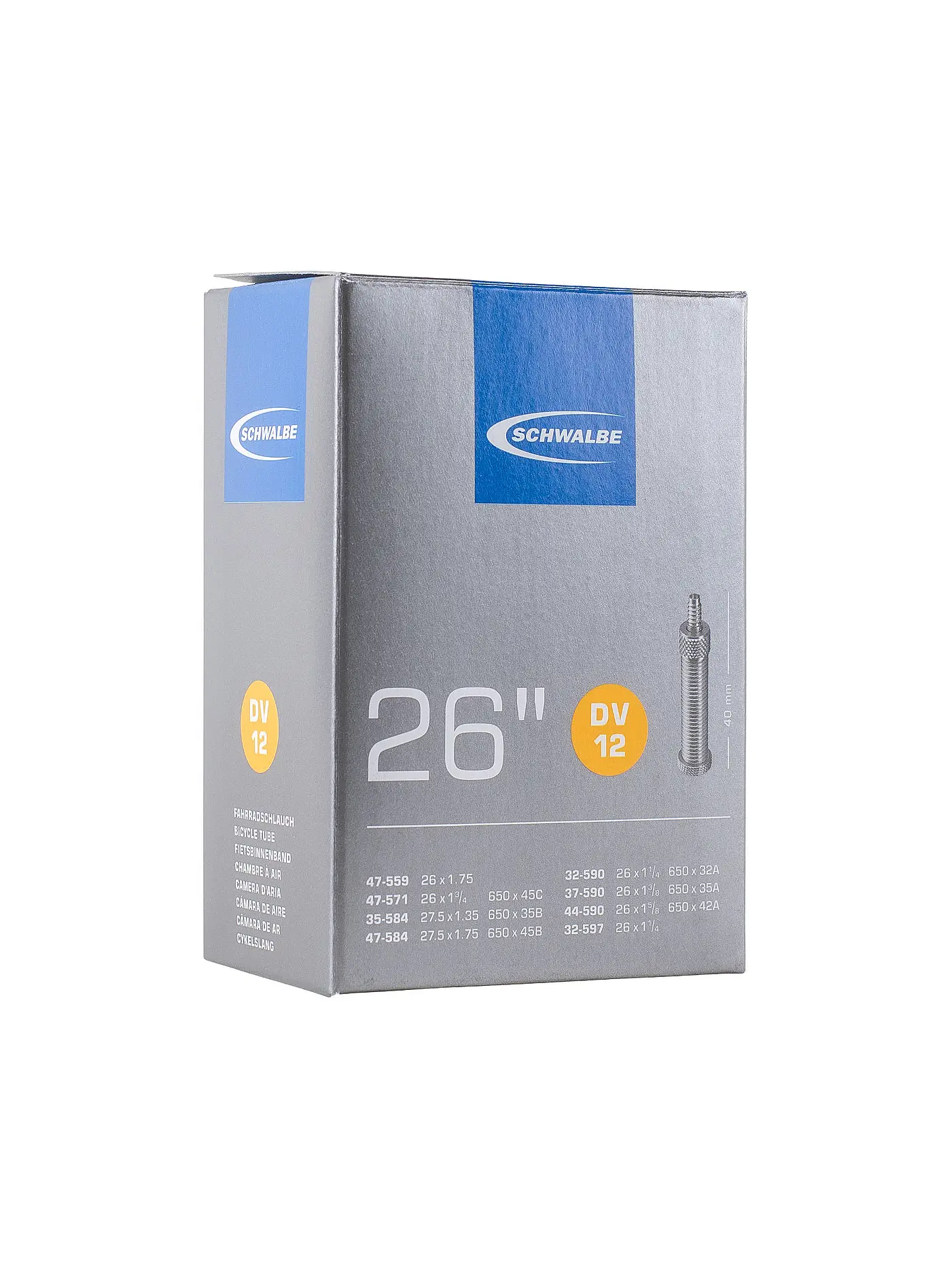 SCHWALBE | Fahrradschlauch Nr.12 DV40 (26"/27.5") | 
